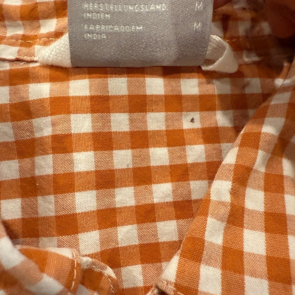 Columbia Men's Orange Plaid Casual Shirt - Picture 4 of 8